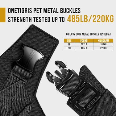 OneTigris X Armor тактична шлея для собак з металевими пряжками, D-кільцем, лазерним різанням, 2 ручками, жилет для великих і середніх собак