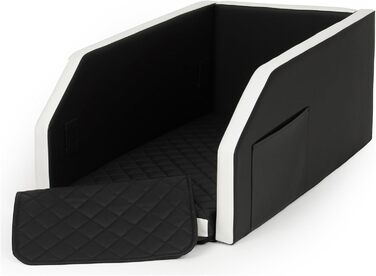 Автоматичне ліжко для собак у авто, 55x100 см, чорно-біле. Модульне ліжко-сидіння для собак у машину.