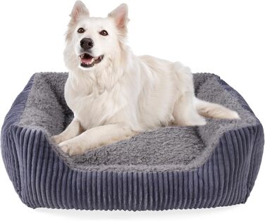 Ортопедичне ліжко для собак середнього розміру TWDEPART, сіре, 89 x 63 см, знімний чохол, антиковзаюче