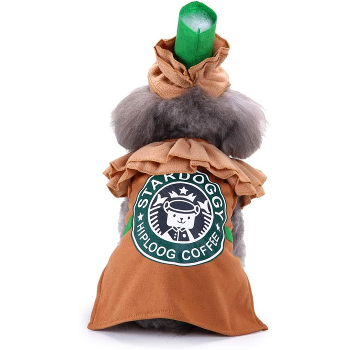 Костюм для собак 'Латте' – карнавальний костюм 'Еспресо' для собак, теплий халат-піжама для маленьких та середніх собак, косплей, Хелловін