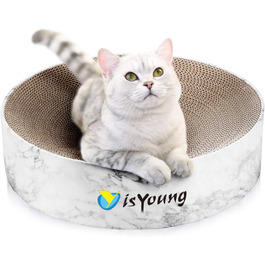 isYoung Когтеточка для котів, картонна кругла когтеточка для кімнатних котів, килимок для дряпання для малих і середніх котів