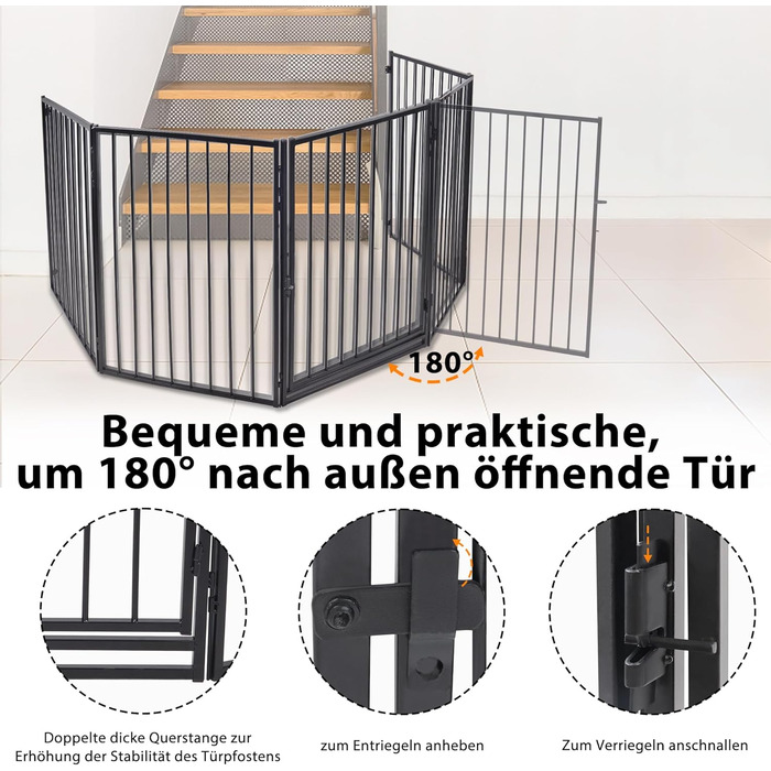 Забіг для цуценят Froadp 5 TLG: захист від каміну, огорожа, забіг, загін для собак, дітей. 61 x 76 см