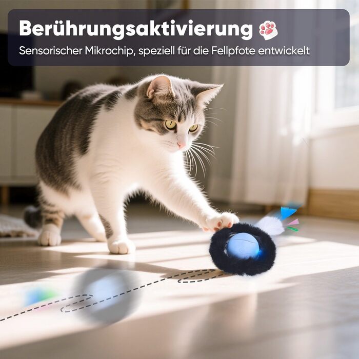 Іграшка для котів GoldenSun: м'ячик-дзиґа з інтерактивною активністю, килимок з мишками, приховане місце з 5 отворів, блакитний колір