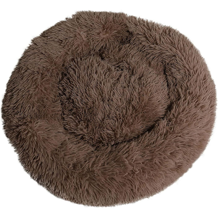 М'яке ліжко-подушка у вигляді пончика для собак та котів. Зручне, антиковзне, миється. Розмір S (40 см), колір коричневий