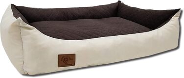 Ліжко для собак Odolplusz XXL - велике, м'яке, з можливістю прання | Розмір 100 x 70 x 19 см (Колір: Коричнево-бежевий)