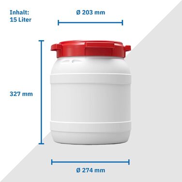 Контейнер для корму DIE BOX FABRIK 15 л з кришкою і совком, HDPE, преміум-якість