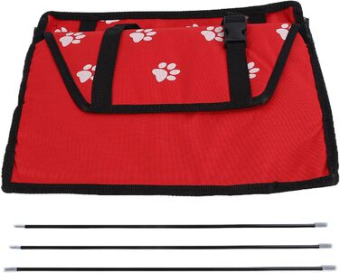 Переноска для тварин з принтом лапок ведмедя, складана переноска для собак з тканини, миється, з ременями безпеки та підтримуючою штангою - комфортна та безпечна для автомобіля та подорожей (сіра штанга з лапками)