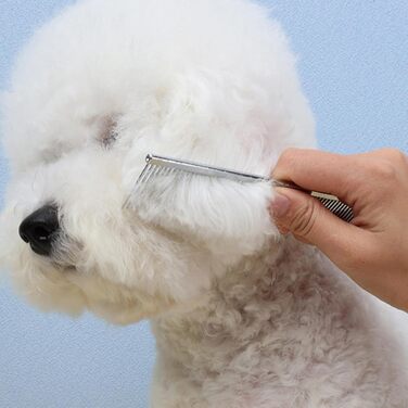 Гребінець для собак та щітка для котів | Абребінець для грумінгу, аксесуари для купання, для довгошерстих порід, цуценята, сріблястий