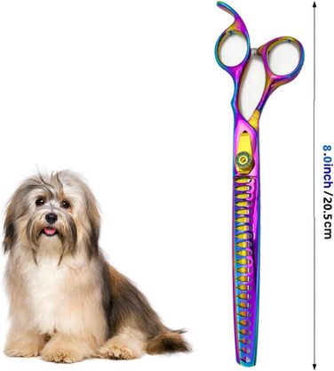 Професійна ножиця для грумінгу собак, 21 см - ножиці для витончення шерсті та стрижки, чорного кольору