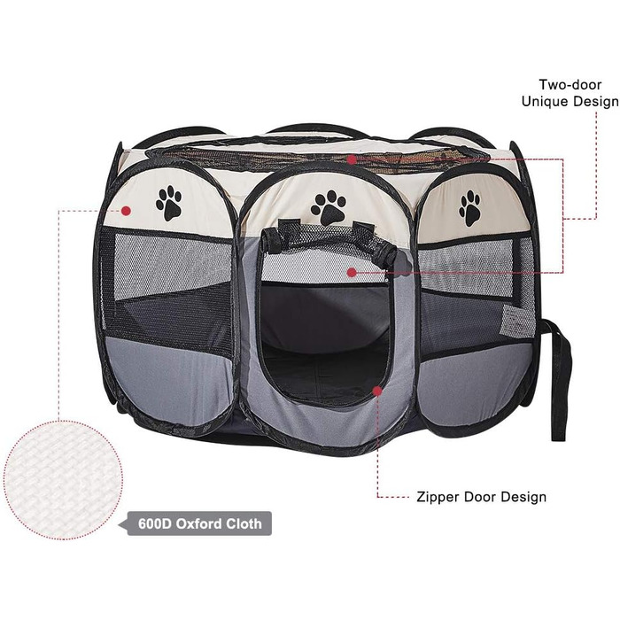 Трансформер для тварин XhuangTech: переноска-стійка для собак, котів, цуценят, для дому та вулиці (сірий & бежевий)