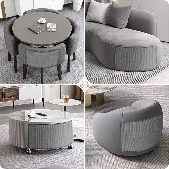 Килимок для котів Graciadeco з сизалю, 60 x 40 см. Захист меблів від подряпин. Сірий