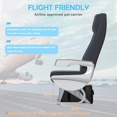 Переноска для тварин ALLSOPETS з колесами для котів та собак, сіра, для подорожей літаком