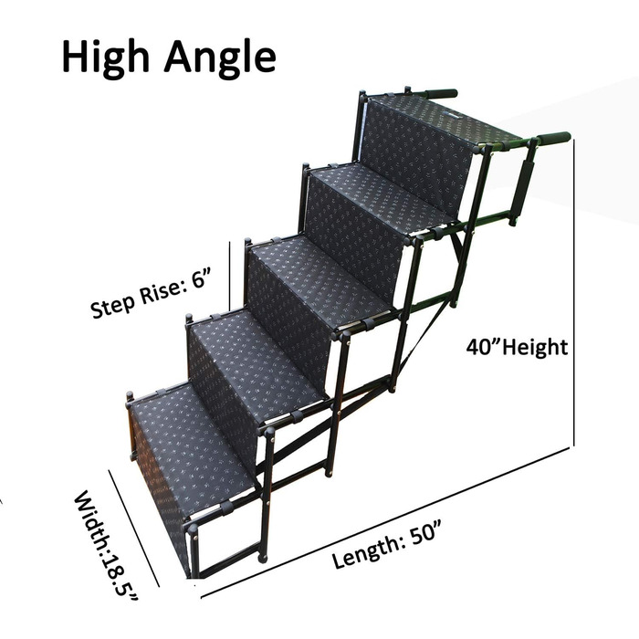 Східці для собак WUDLEP: металевий каркас, складаються, до 68 кг, 5 сходинок