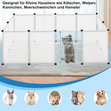 Клітка-вольєр для кроликів та морських свинок ORHEYA, 145x75x48 см, з дверцятами, DIY, пластик