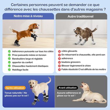 Чорні антиковзкі шкарпетки для собак (XXL) - захист лап від слизькості на твердих підлогах