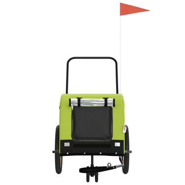 Переносний кошик для кота/собаки на колесах, візок для маленьких собак, велосипедний причіп для собак, зелений та чорний, Oxford-Gewebe, для всіх сезонів