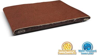 Лежак для собак Scruffs Hilton Memory Foam шоколадний, 100x70x6 см, середній розмір, ортопедичний матрац