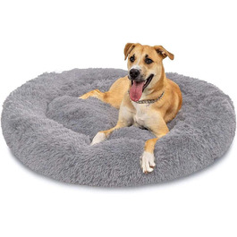 Ортопедичне ліжко для собак XXXL: зручне та м'яке, для великих та середніх порід, сірого кольору. Ліжко-гніздо, антистрес, круглого та овального типу.