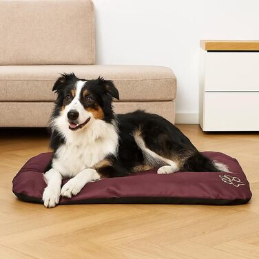 Лежанка для собак ECO: велика, середнього та маленького розміру, 90x60x8 см, Бордовий. Зносостійке, м'яке, для дому та вулиці