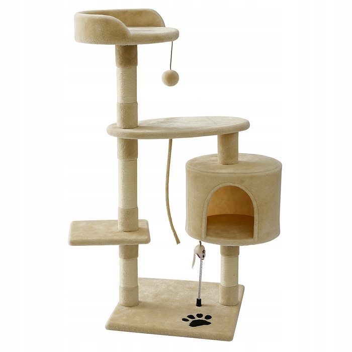 Високий когтеточка-комплекс з лежаком та стовпчиком для кігтів, вежа Wideshop 101 — 160 см