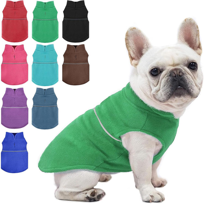 Тепла флісова жилетка для собак, пухнастиків, дрібних цуценят, хлопчиків та дівчаток (XXS, зелений)