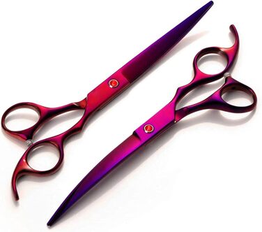 Набір ножиць для грумінгу собак QUNINE: 4 шт., ножиці для догляду за шерстю, гребінець, 7,0 дюймів