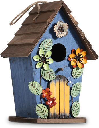 Дерев'яний будиночок для птахів JAZUIHA - годівниця для диких птахів, садовий декор, 40 мм отвір