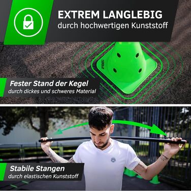 Набір для тренувань Agility TOOLZ: Бар'єри, фігури для слалому та конуси для спорту, фітнесу, координації та розвитку спритності. Підходить для людей та собак.
