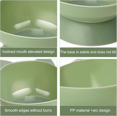 Миски для котів Umorismo 3 шт. Підвищені, нахилені, пластикові - годівниця для котів, кошенят, сухий та вологий корм