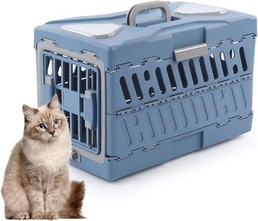 Транспортна переноска для котів та собак | Складана переноска-клітка з ручкою | Для кошенят, цуценят, подорожей літаком, авто та кемпінгу