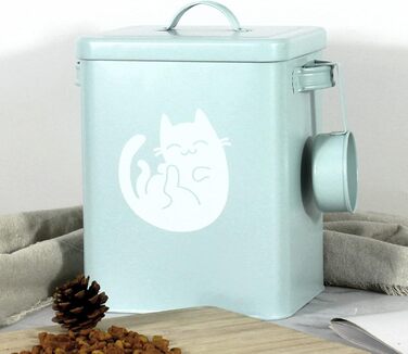 Контейнер для котячого корму JYCRA, портативний, з ложкою, зелений