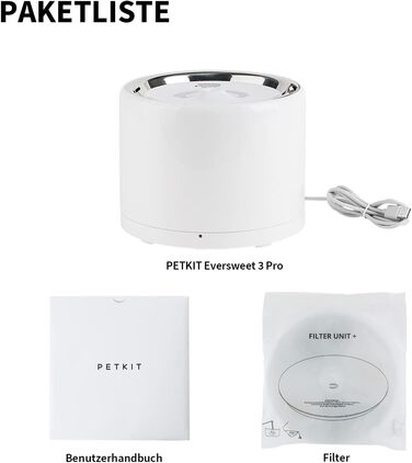 PETKIT Бездротова водяна помпа для автоматичного фонтанчика для котів та собак, з нержавіючої сталі, антибактеріальна