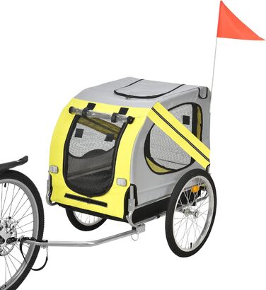 Про-тек Причіп для велосипеда, переноска для собак до 26 кг, жовто-блакитний
