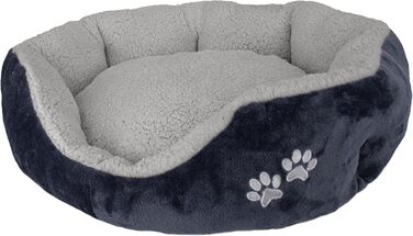 М'яке та пухнасте ліжко для собак та котів 70x64x18 см - зручне спальне місце з високим бортиком, антиковзким дном, легко миється. Міцне ліжко для тварин сірого кольору (сірий/графіт)