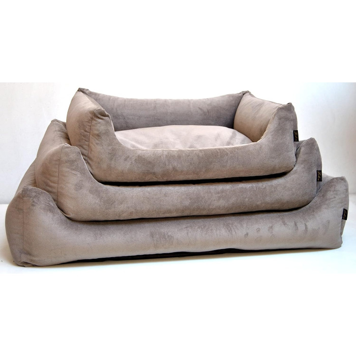 Лебон - ліжко для собак Гордон - Бежево-коричневе, м'яке, з товстою лежанкою, 3 розміри, можна прати (M)