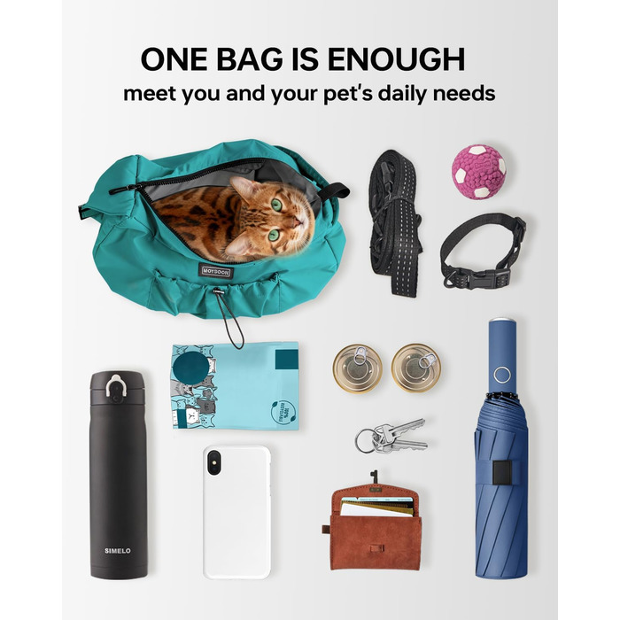 Сумка-переноска для собак та котів, широкі підплічники, регульована, ергономічна, для подорожей та прогулянок, до 5,4 кг (Pfauenblau)