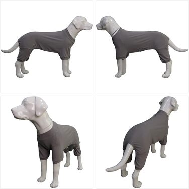 Піжама для собак Lovelonglong з бавовни, теплий халат-боді для собак великих, середніх та маленьких порід, розмір L, темно-сірий