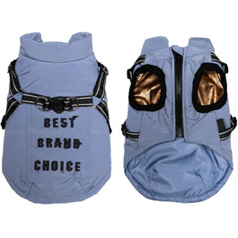 Теплий водонепроникний одяг для собак, зимова жилетка, куртка, сніговий одяг для собак з міцною шлейкою для холодної зими, блакитний, 3XL XXXL