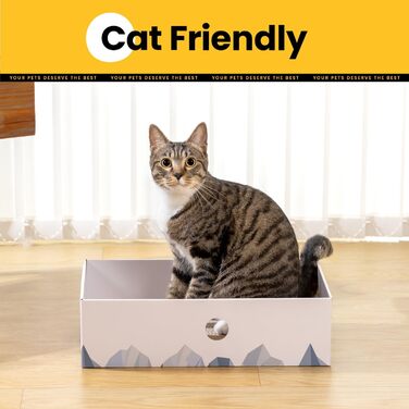 5-Piece Conlun Cat Scratch Box Set with Scratching Pad - Large, White