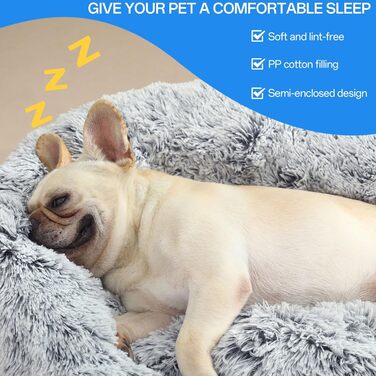 М'яке ліжко для собак та котів Doughnut, Ø80 см, сірий колір. Зручне, миється, з антиковзаючою основою. Підходить для великих, середніх та маленьких собак та кошенят. Розмір: 80x80x20 см (для тварин до 25 кг)