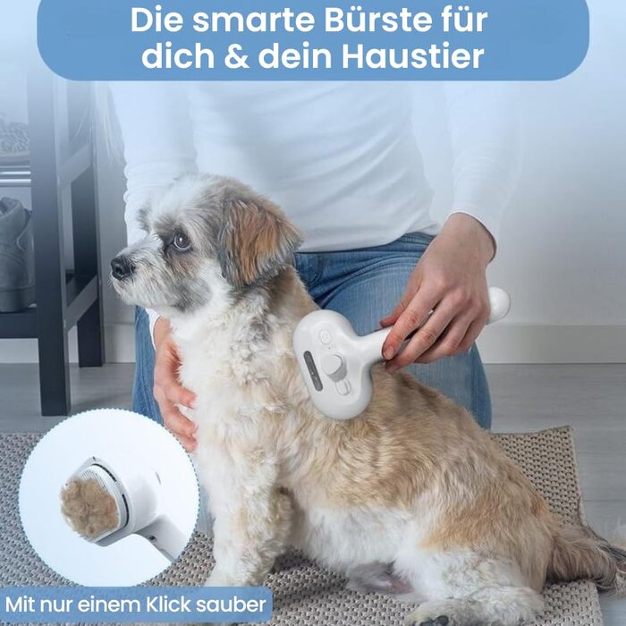 Фелліс 3-в-1 Щітка для котів з розпиленням та парою, масажна щітка для видалення шерсті для котів та собак, біла, 1 шт.