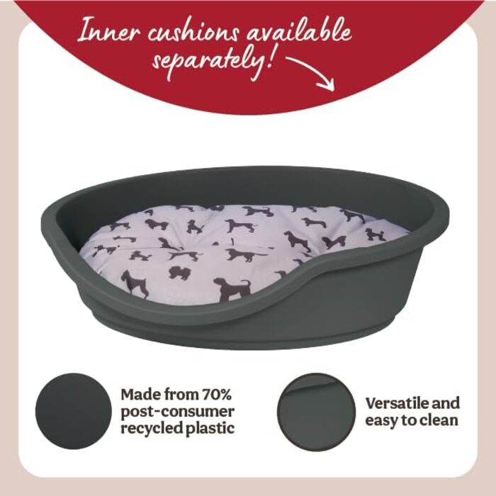 Килимок для домашніх тварин Rosewood Eco Line з переробленого пластику, сірий графіт, великий (95 см) – міцний, пральний