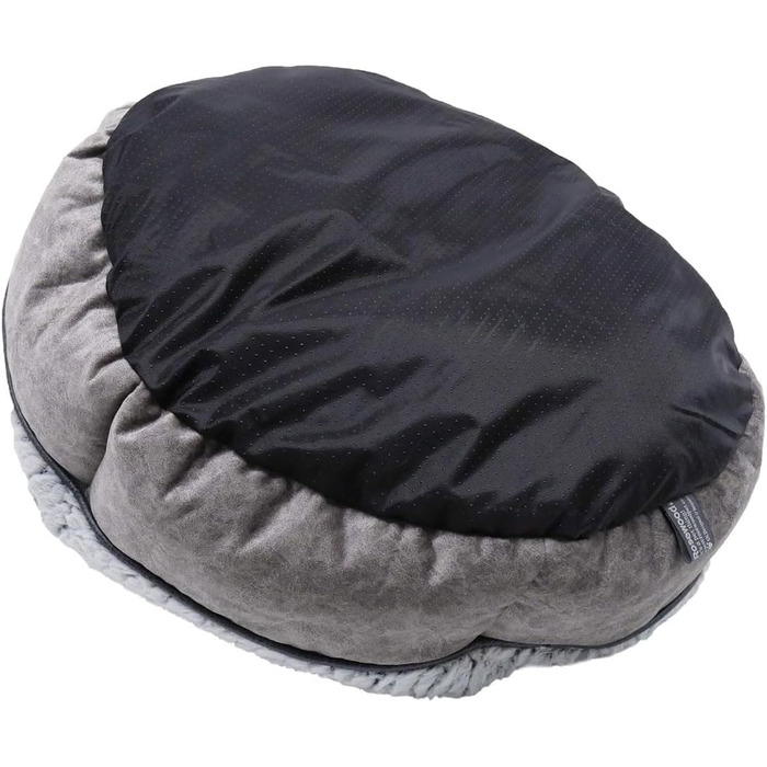 Кругле ліжко для собак з рожевого дерева, м'яке флісове покриття, імітація велюру, сіре, 64x64x20 см