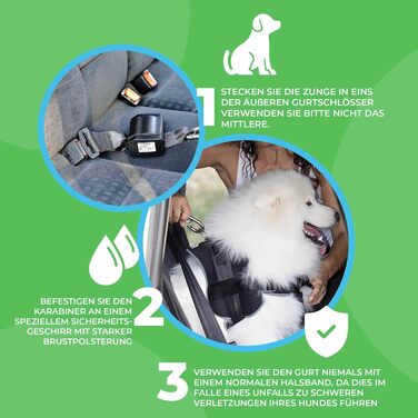 Автоматичний собачий ремінь безпеки для автомобіля - висувний, німецьке виробництво / Ремінь для собак середніх та великих порід / Ремінь з поворотним карабіном з нержавіючої сталі