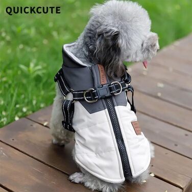 Водонепроникна куртка для собак з отвором для шлейки, тепла зимова куртка для собак, куртка для собак середнього розміру (L)
