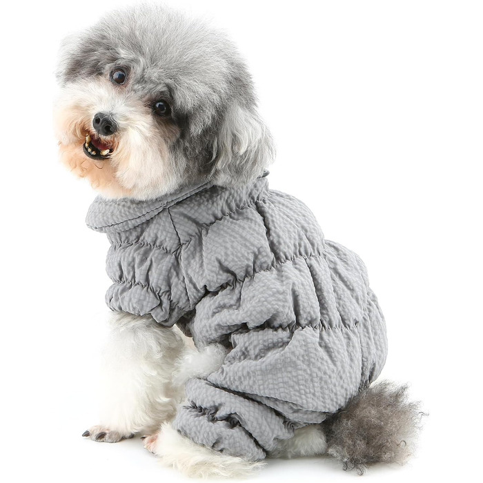Зимовий теплий комбінезон для собак, водонепроникний, з флісовою підкладкою, для маленьких порід (йоркширський тер'єр, чихуахуа), зелений (XL, сірий)