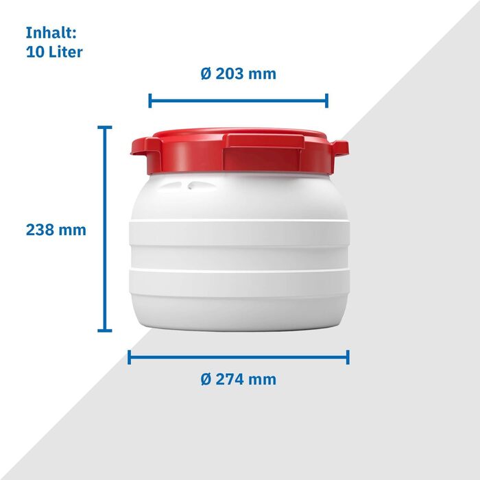 Контейнер для корму тварин DIE BOX FABRIK 10 л з кришкою та совком, HDPE, велика горловина, топ-якість