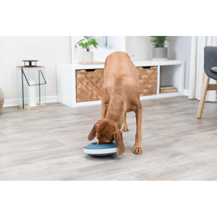 Килимок для повільного годування TRIXIE Slow Feeding Anti Schling Matte Pillars, TPE, Ø 35 см, сірий/блакитний