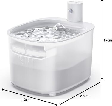 Бездротовий фонтан-поїлка для котів 2.6л з датчиком руху, акумулятор 3000мАг, безшумний насос для дому