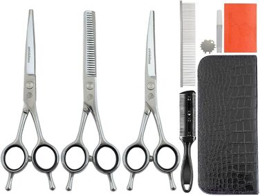 Набір ножиць для стрижки волосся 6 дюймів: 9 шт. для грумінгу домашніх тварин та стрижки